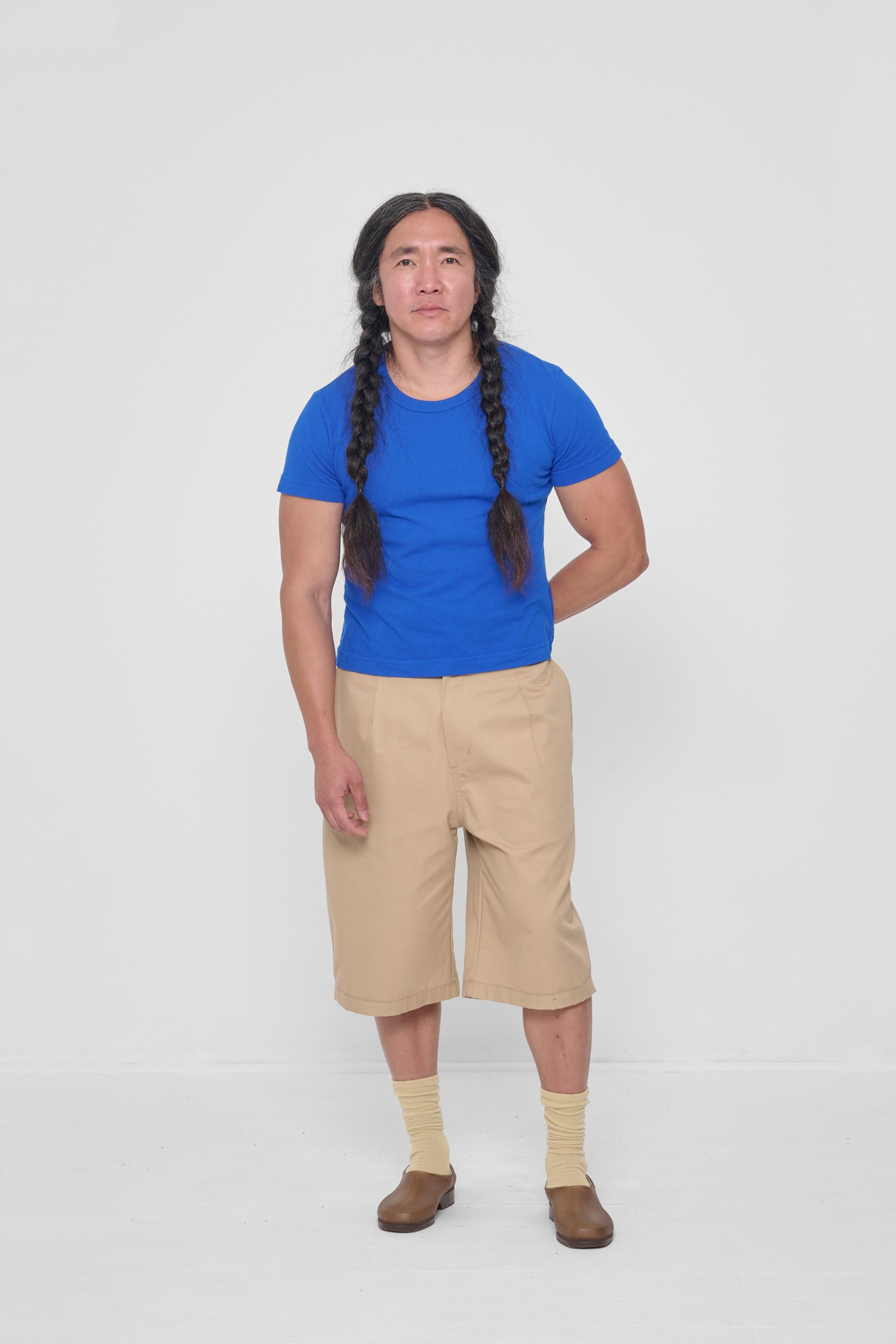 Styled with Lapis Ringer Trash Tee and Sand Storm Bermuda Shorts.