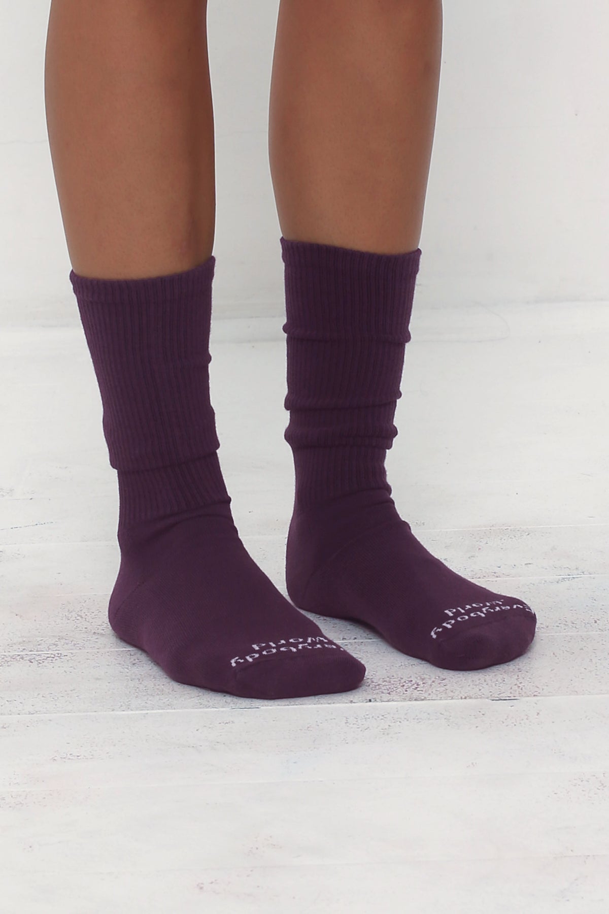3/4 view shown on a person's lower legs.