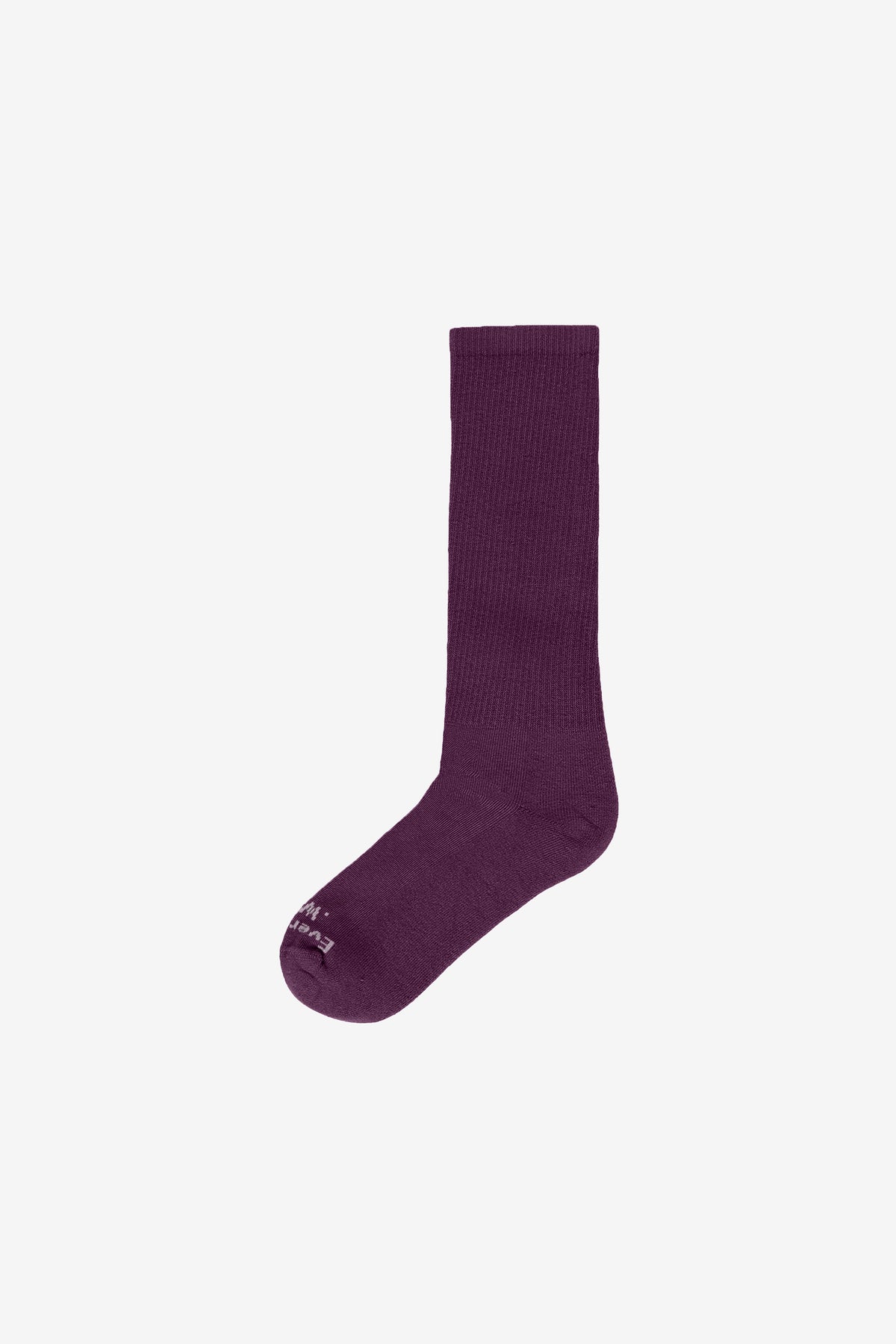 Washed Mulberry Squishy Socks, branded 'Everybody.World' in white at the toe.