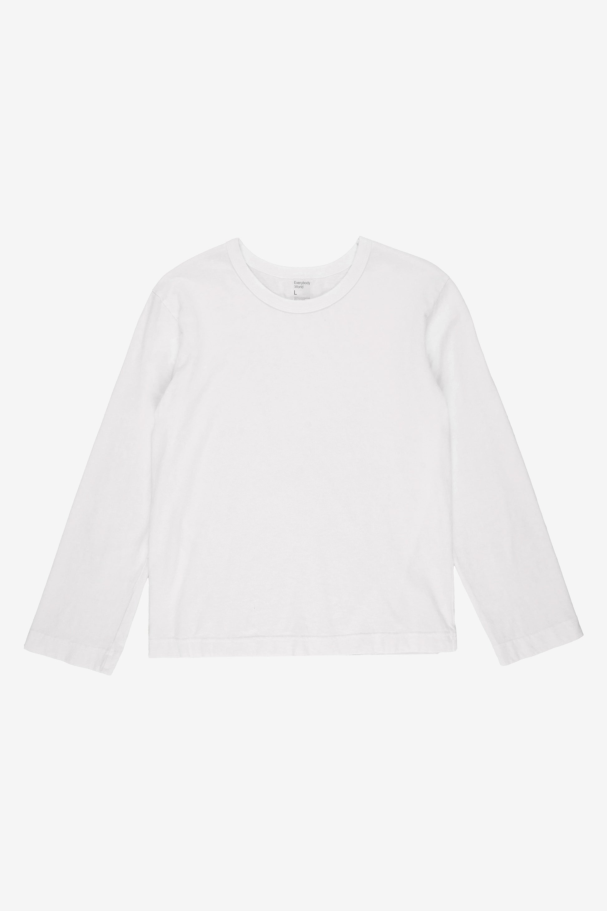 Flat lay showing slim rectangular body and straight long sleeves.