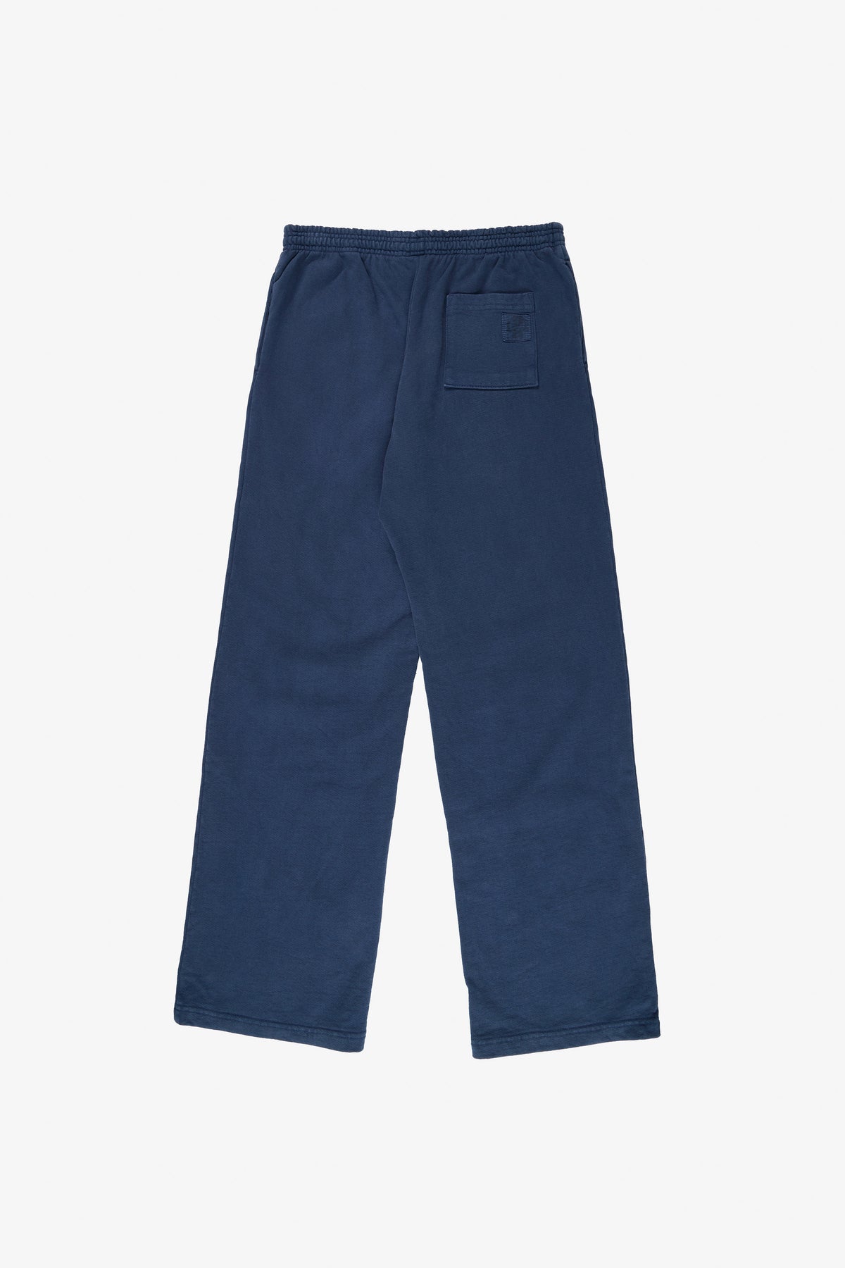 Trash Fleece Apartment Pants in Washed Navy – back view flat lay, no model