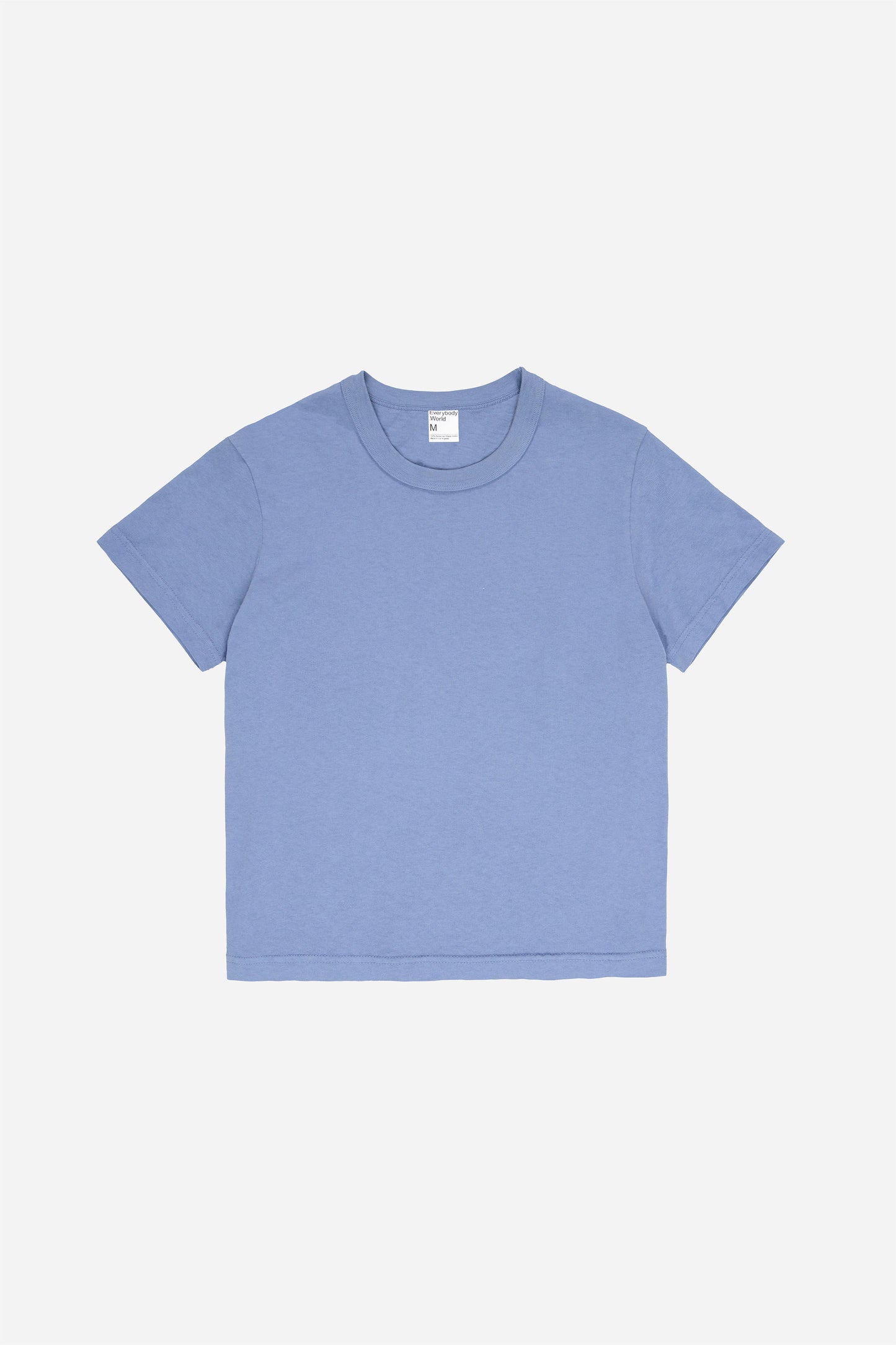 Flat lay of Periwinkle Tailored Trash Tee, front view