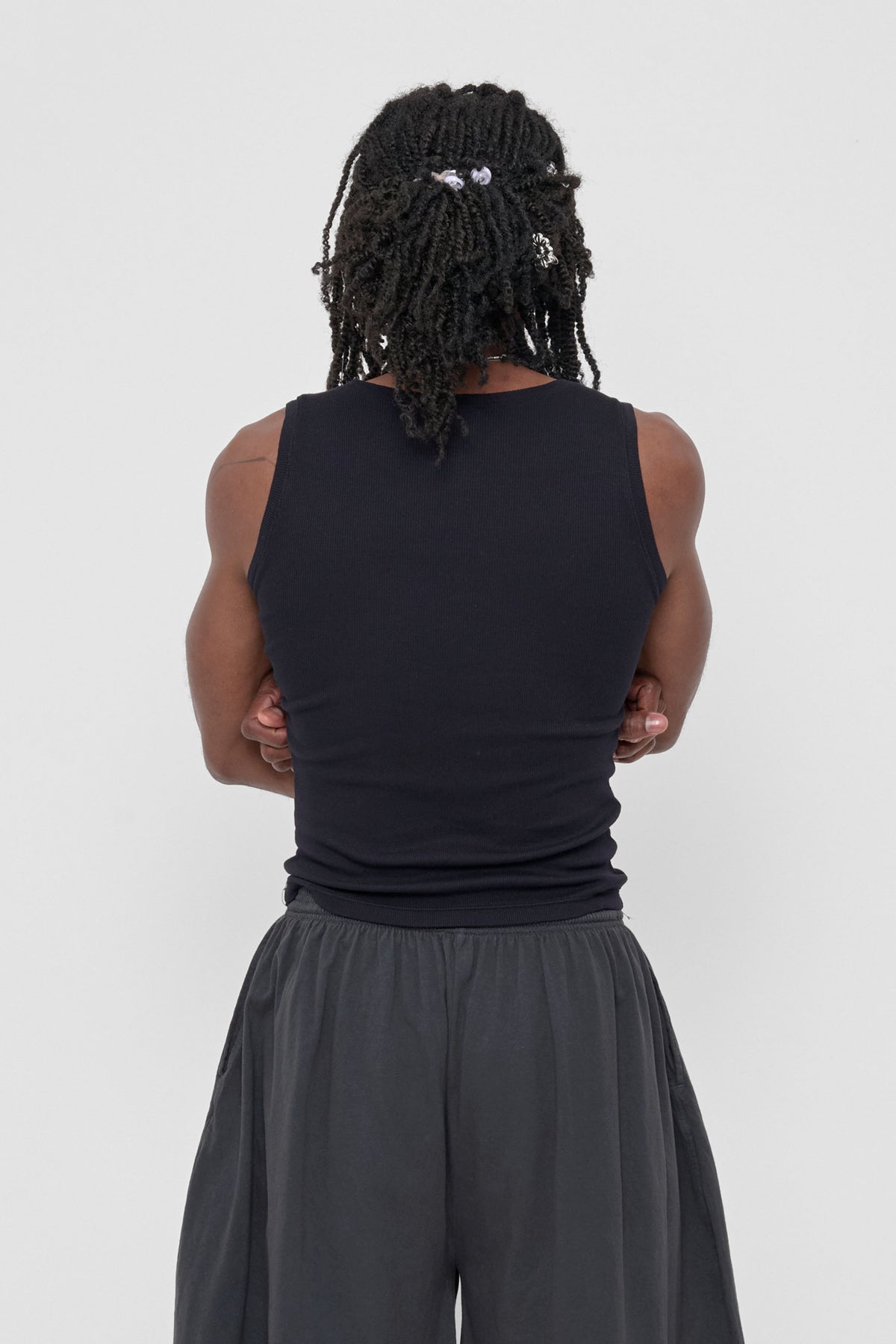 The Tank in Black – back view on model