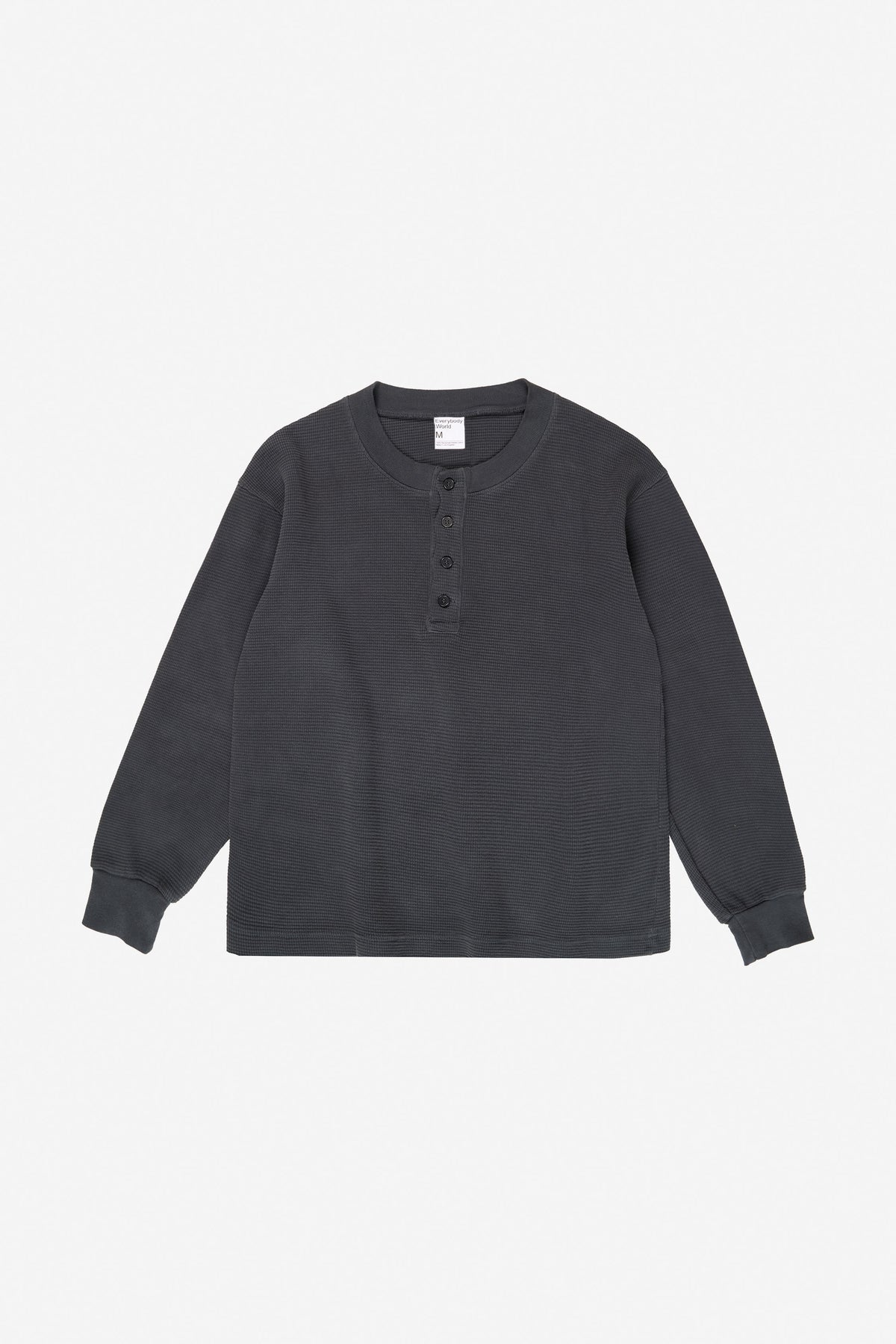 Thermal Henley Trash Tee in Slate – flat lay, no model