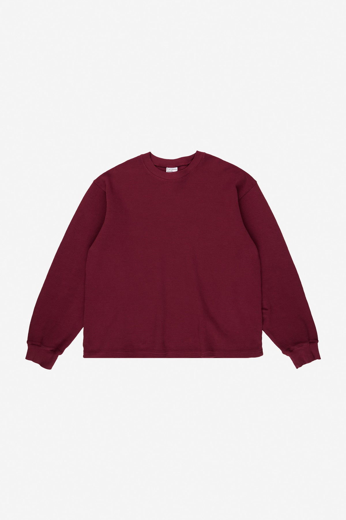 Thermal Trash Tee in Garnet – flat lay, no model