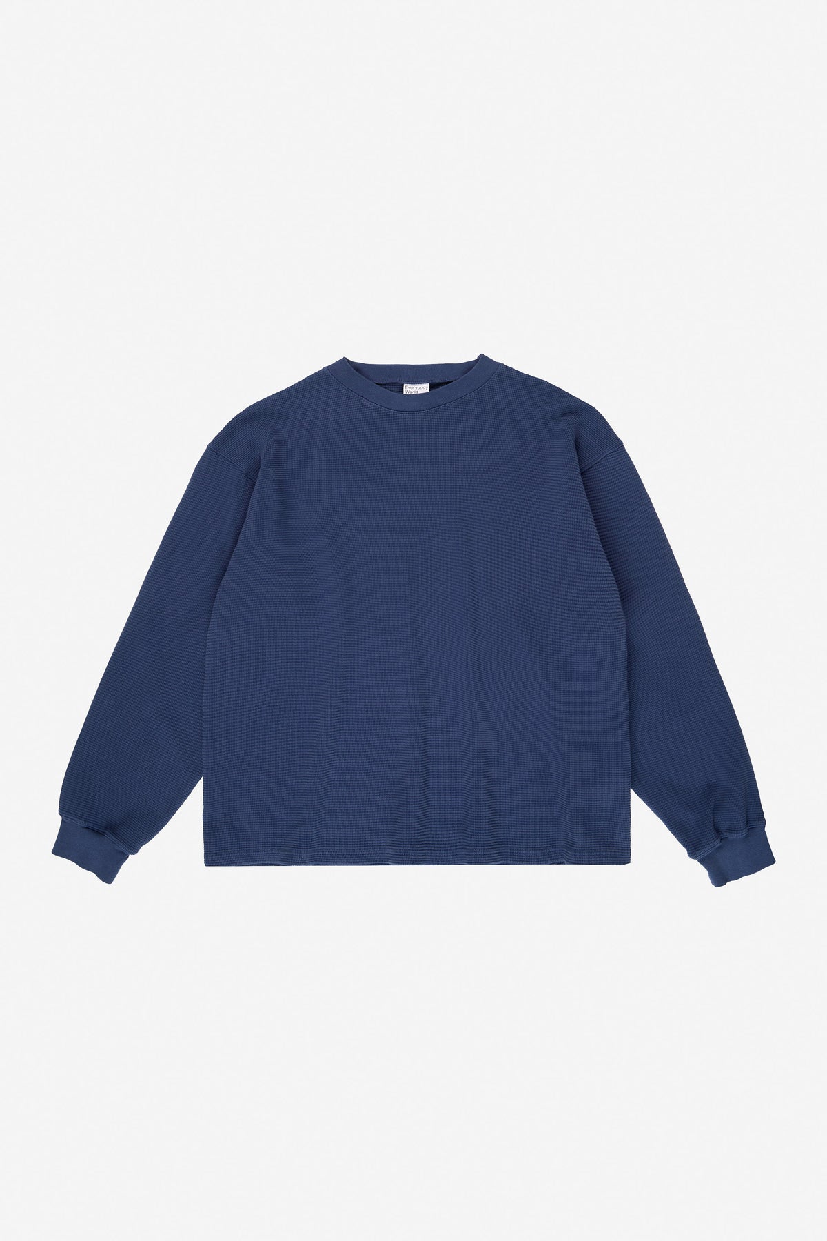 Thermal Trash Tee in Washed Navy – flat lay, no model