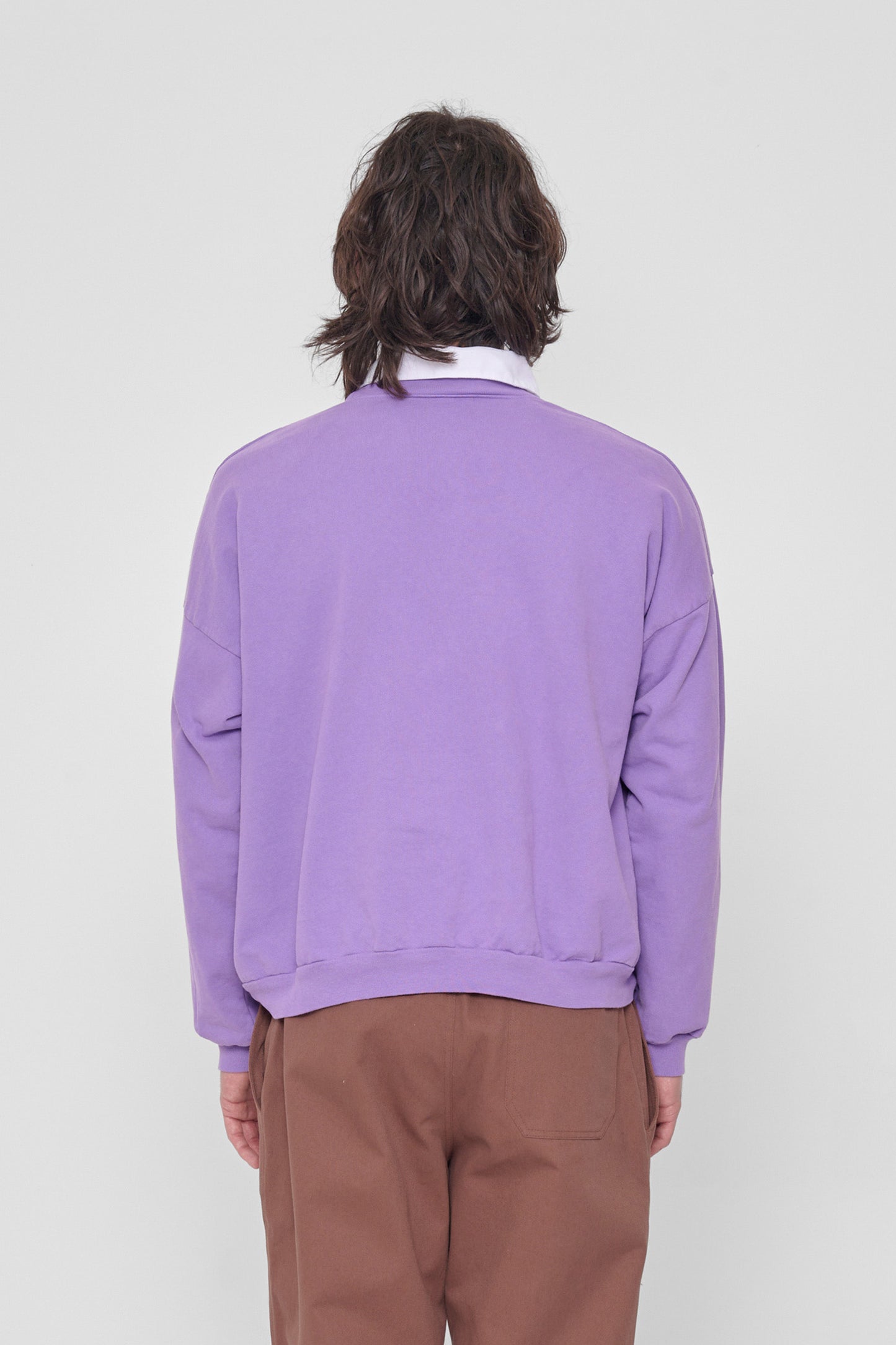 Back view: Relaxed throughout until the rib hem and cuffs.