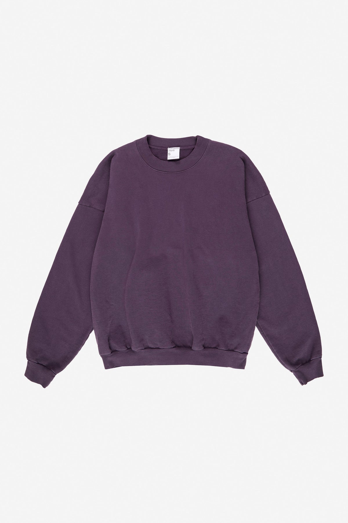 Trash Crewneck in Washed Mulberry – flat lay, no model