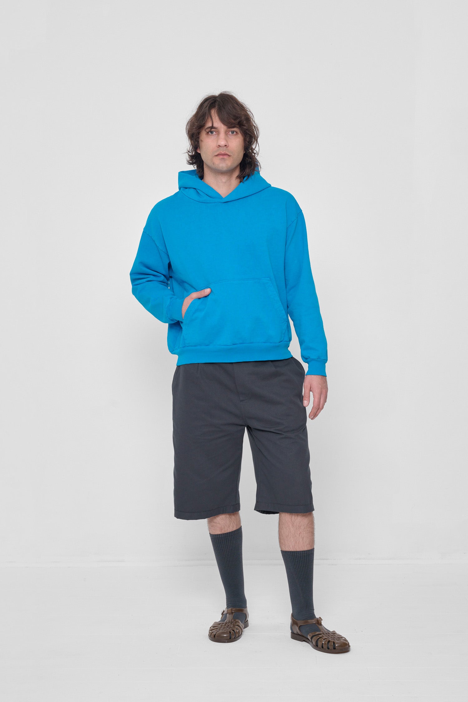 Styled with Slate Bermuda Shorts and Slate Squishy Socks.