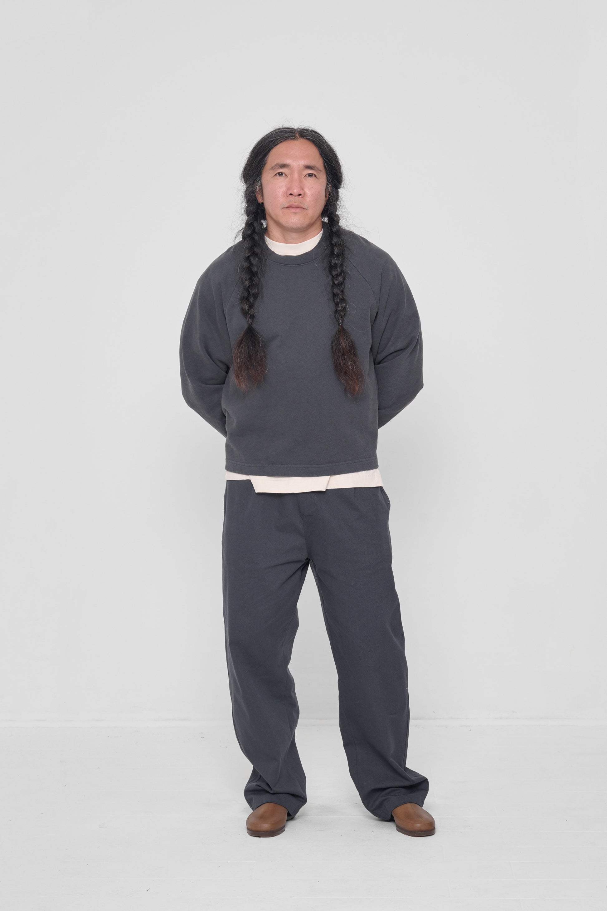 Styled over Scour Boxier Trash Tee and Slate Life Uniform Pants.