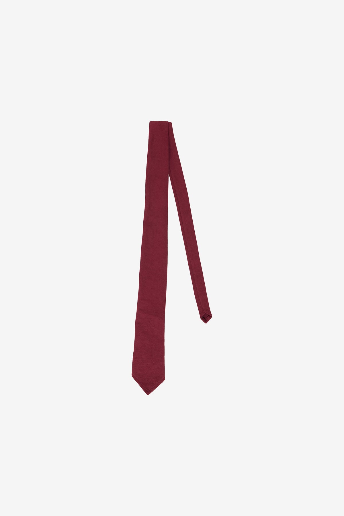 Trash Tie in Garnet – front view flat lay, no model