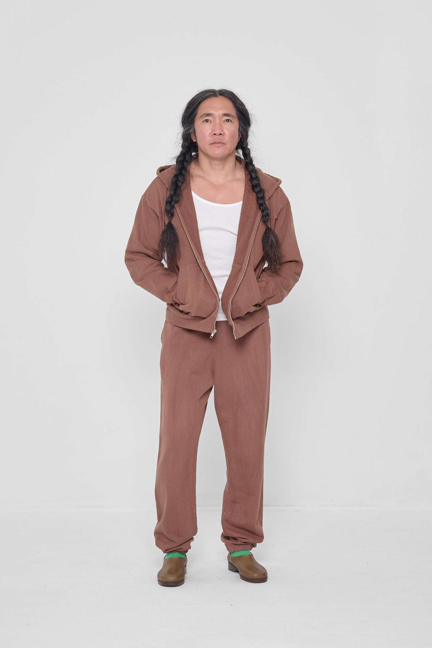 Styled with Potting Soil Trash Sweatpants and Nice Grass Spring Socks. 