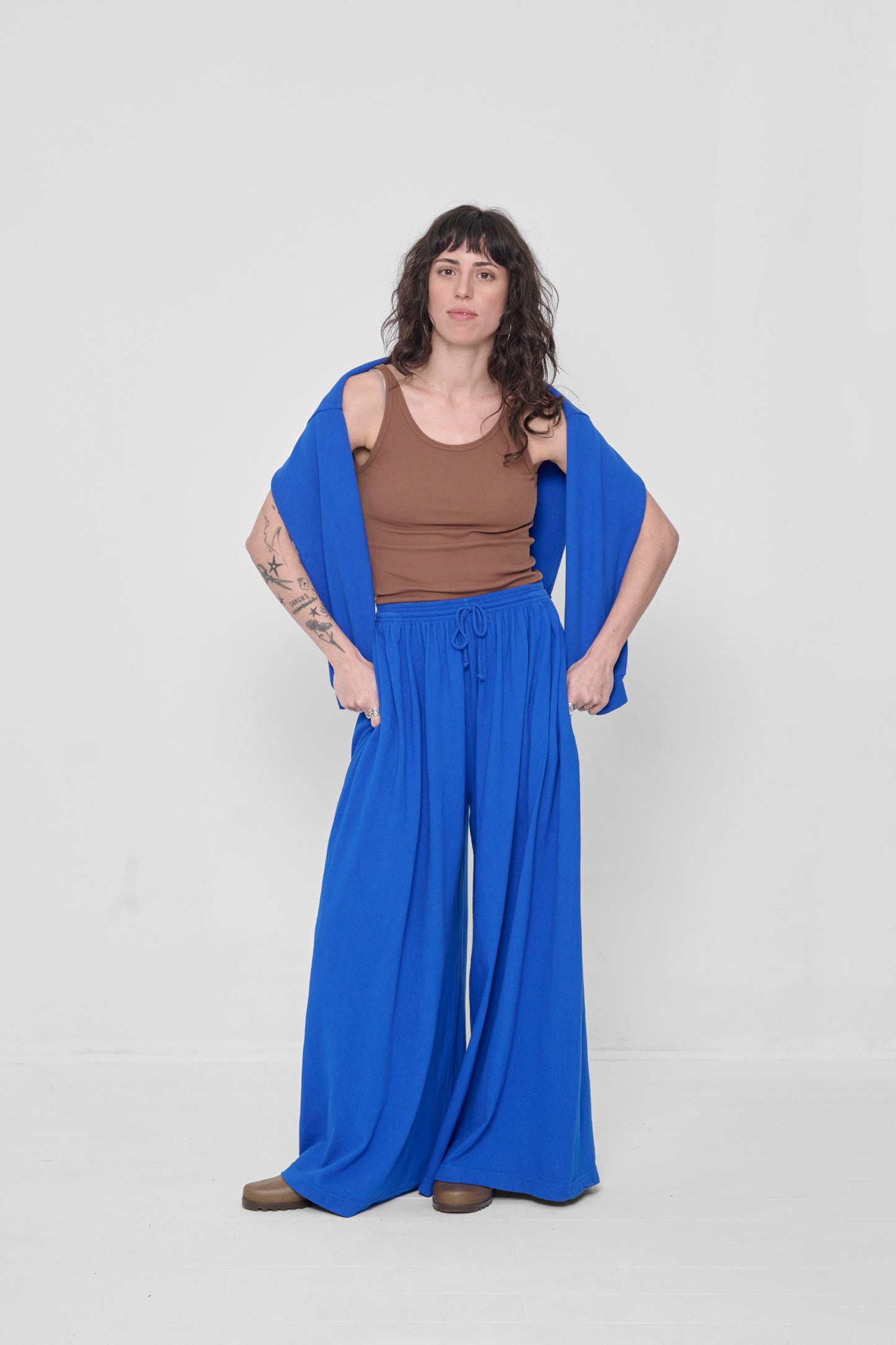 Styled with Lapis Trash Crewneck and Potting Soil Rib Tank. 