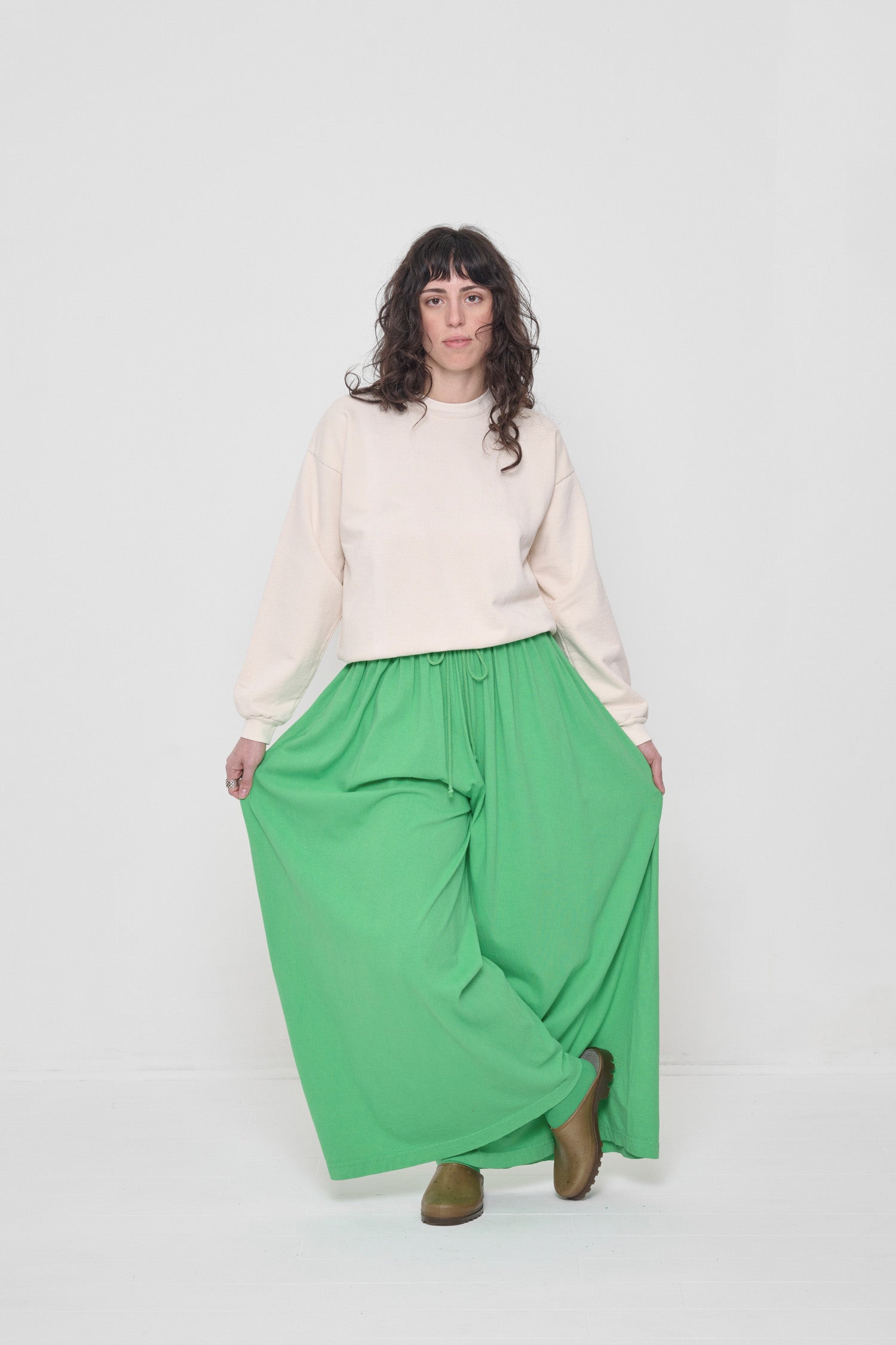 Styled with Scour Trash Crewneck and Nice Grass Spring Socks. 