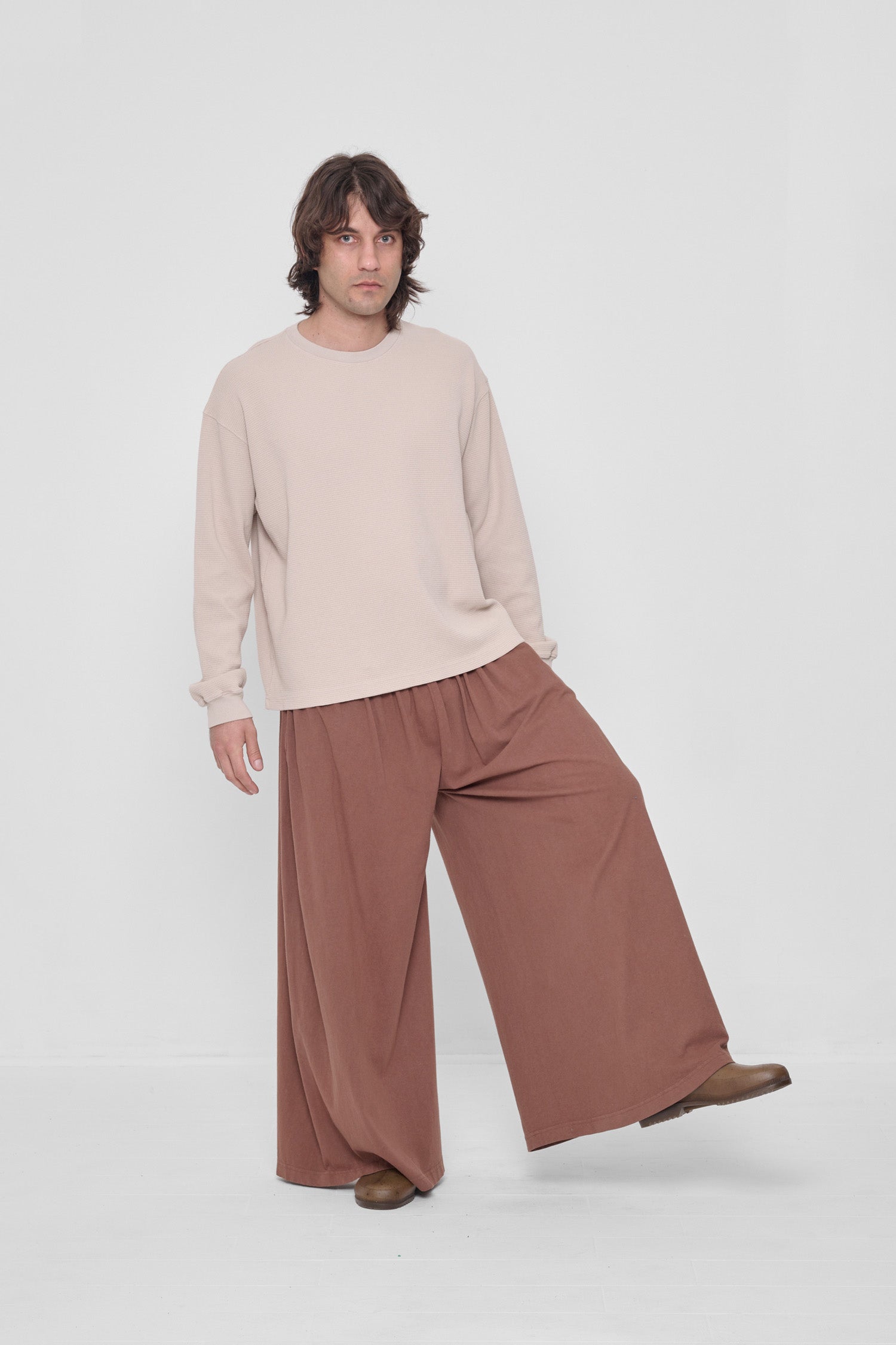 Styled with Oat Thermal Long Sleeve Boxier Trash Tee. 