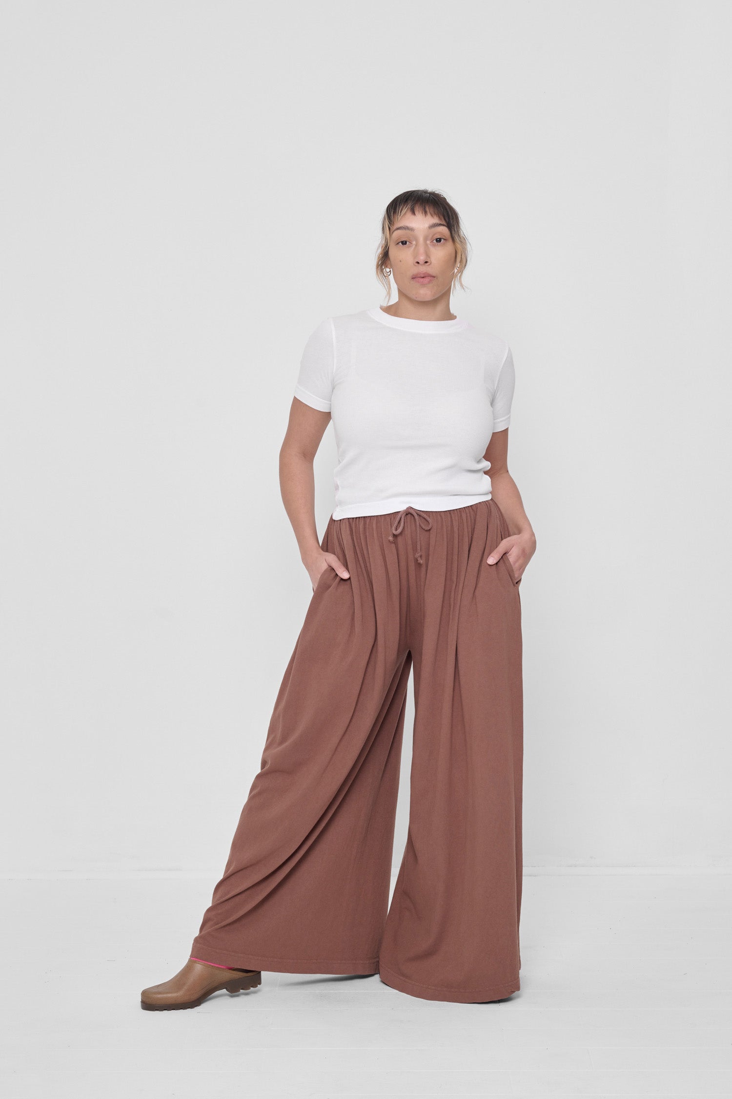 Styled with White Rib Short Sleeve Tee.