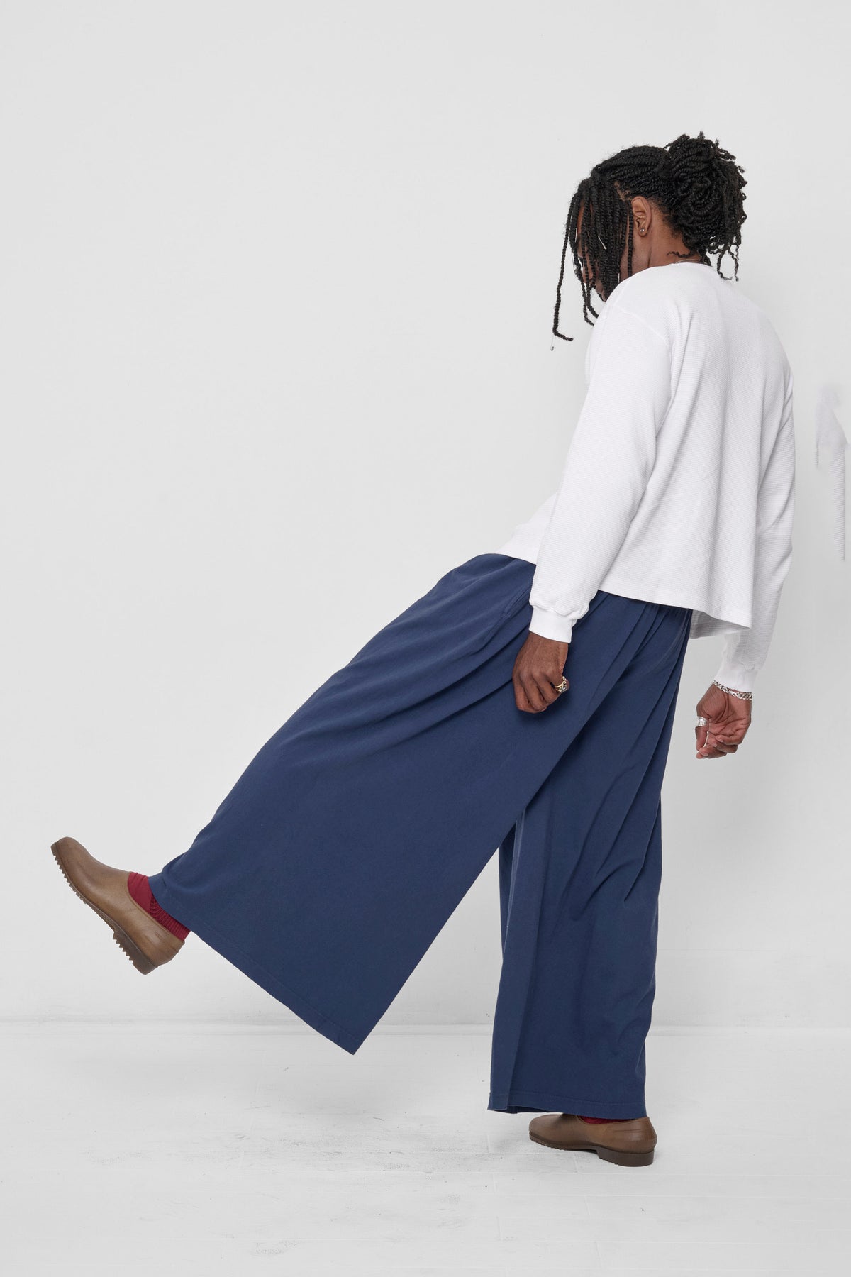 Tubular Pants in Washed Navy – flat lay, no model