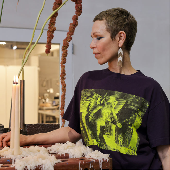 Carol Bove photographed at her studio by Thomas Dozol