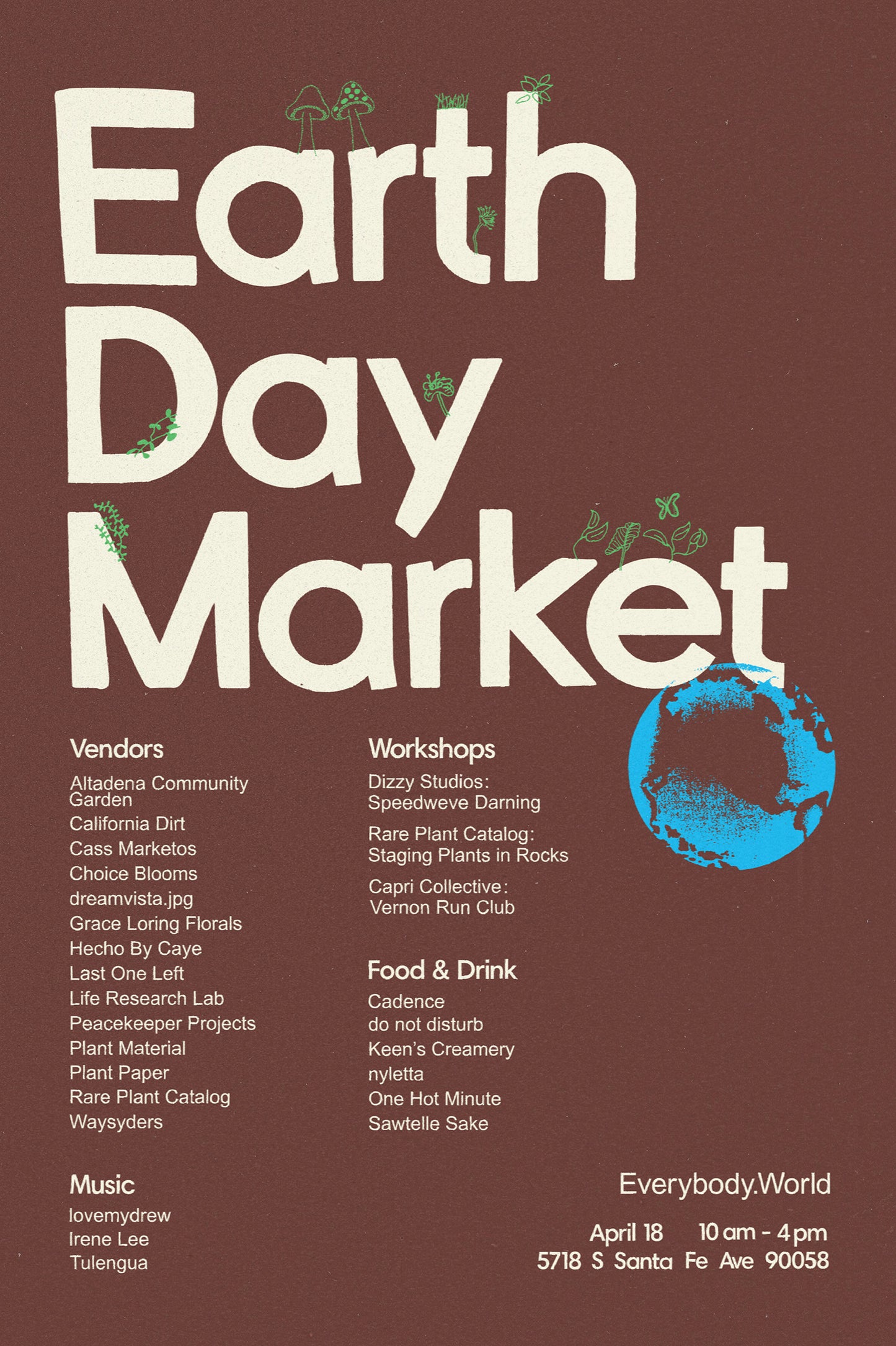 Flyer for Earth Day Market by Everybody.World. 